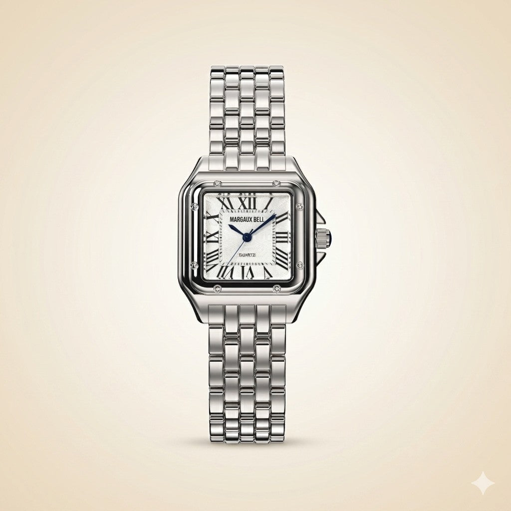 MARGAUX BELL Square Watch — Silver