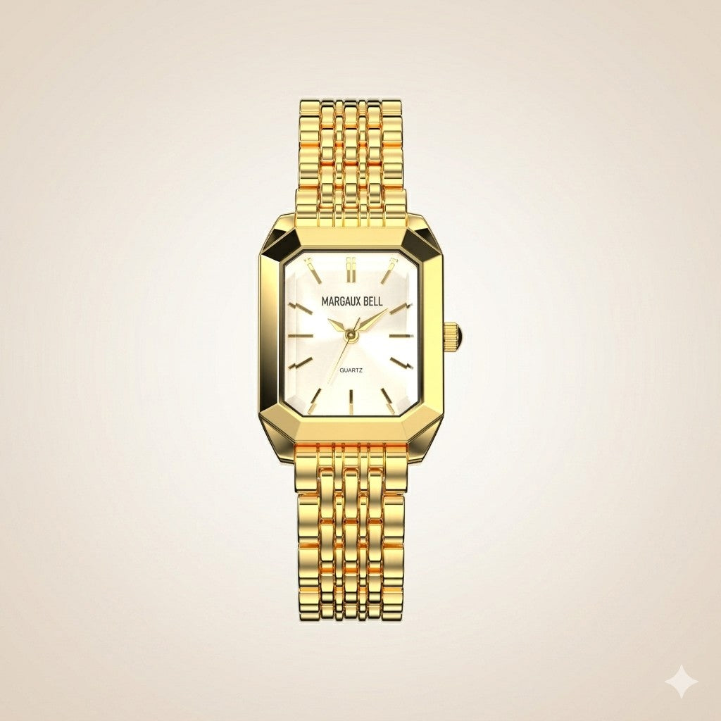 MARGAUX BELL Tank Watch — Gold