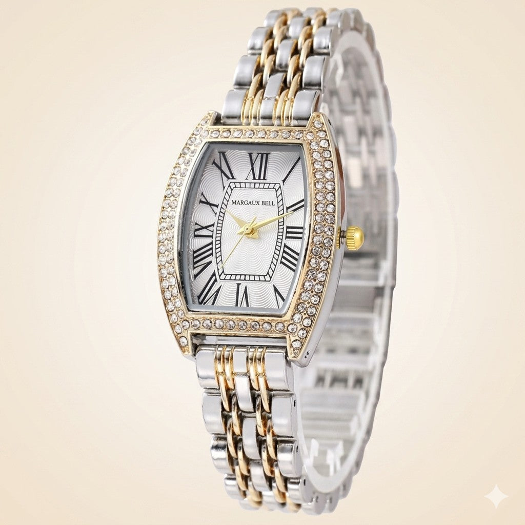 MARGAUX BELL Tonneau Watch — Crystal + Ivory
